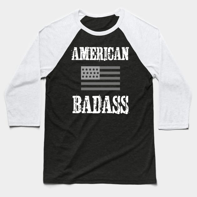 American Badass Flag Shirt Baseball T-Shirt by jutulen